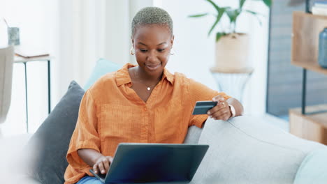 laptop, online shopping and smile with a black