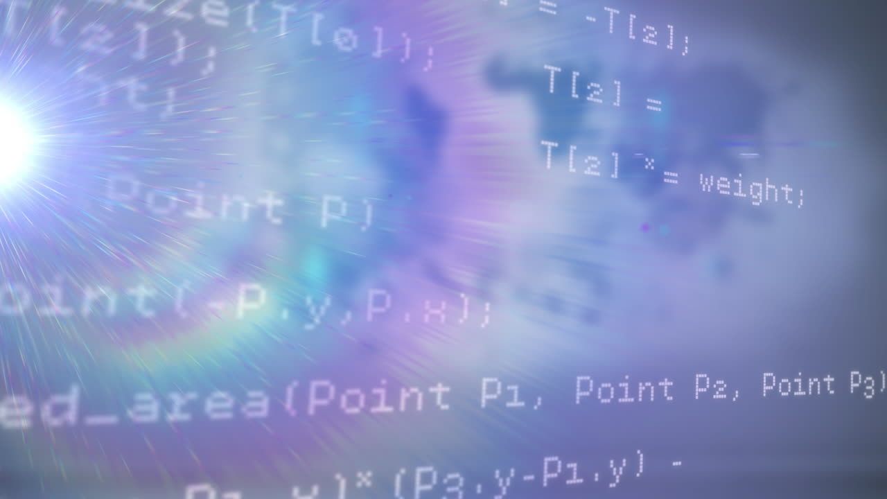 Animation of light spots over data processing