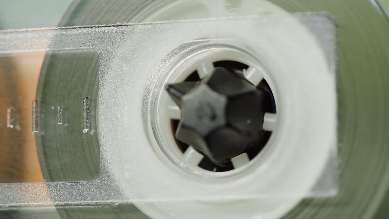 primer plano de una cinta de cassette