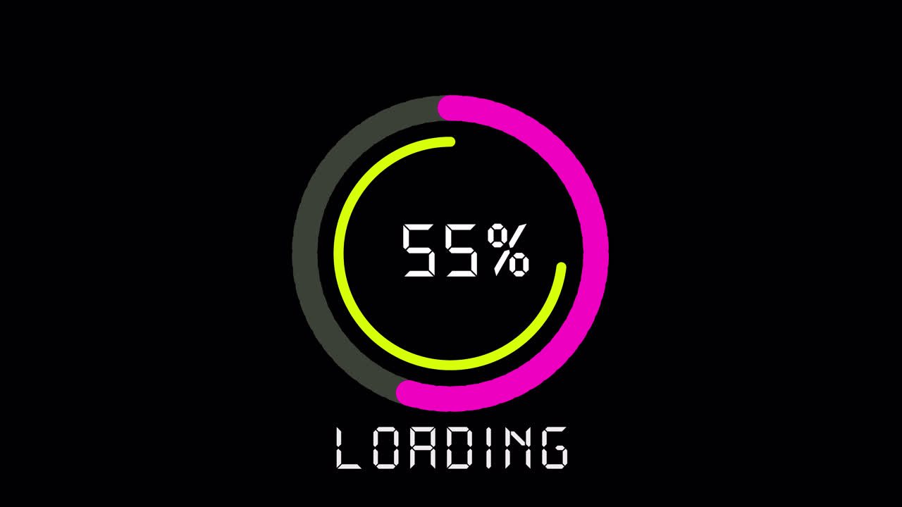 Digital Loading Progress Bar Animation with Percentage Count