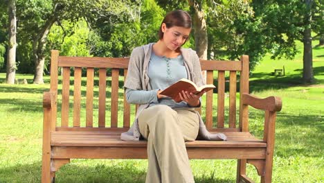 young woman reading a book