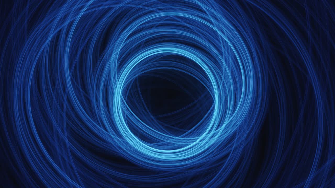 모션에서 단순하고 최소한의 추상 파란색 라인 아트