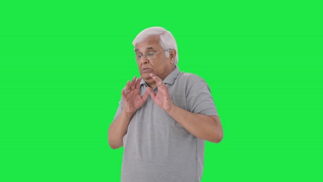 Scared-Indian-old-man-afraid-of-someone-Green-screen