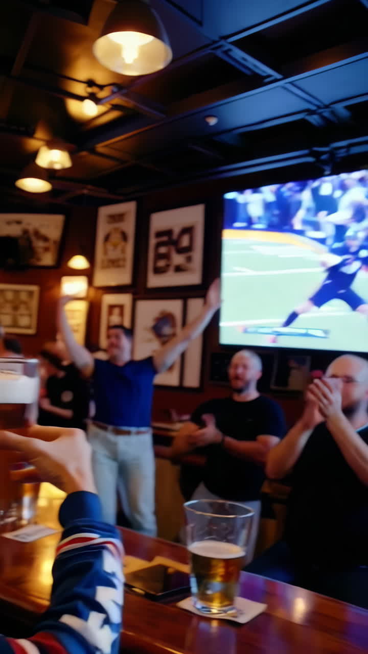 Sports Bar Scene with Fans