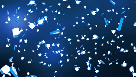 social likes falling on a white 3d global communication like hand symbol ok yes success approve