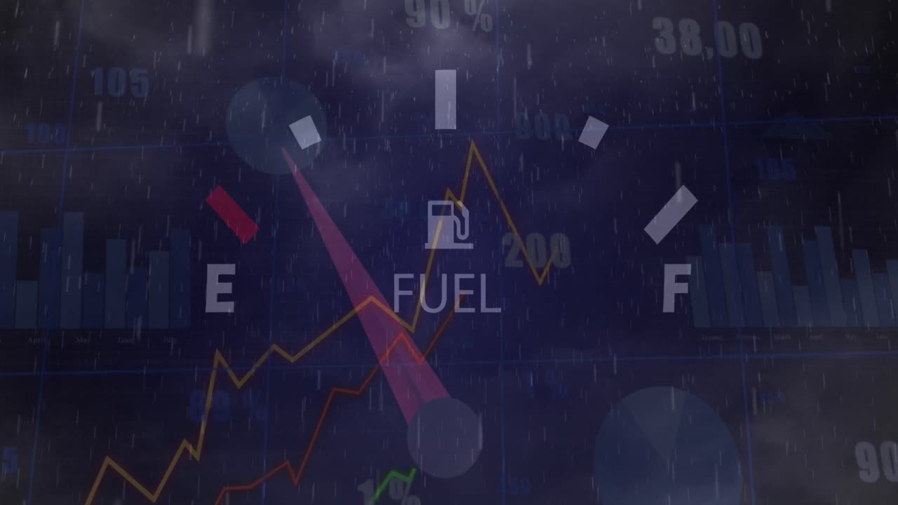 스피도미터의 애니메이션과 하늘의 비와 구름에 대한 통계 데이터 처리