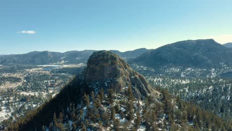 Drone-shot-of-snowy-mountains-and-hills