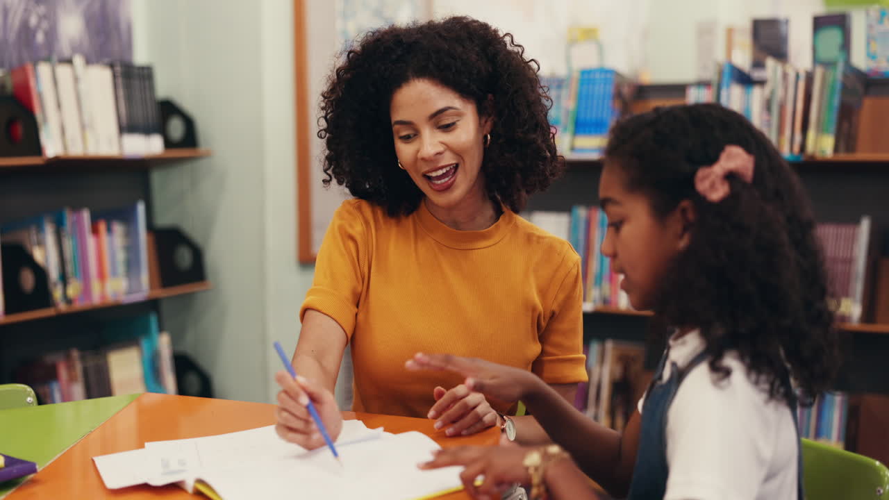 Teacher and Student in a Library
