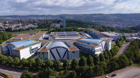 large industrial plant from a frontal bird's eye view