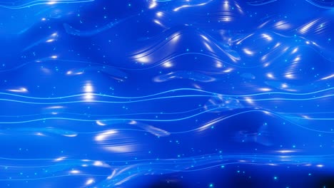 abstract 3d surface with beautiful waves, luminous sparkles and bright color gradient. waves run on very shiny, glossy surface with glow glitter and glow lines. 4k looped animation