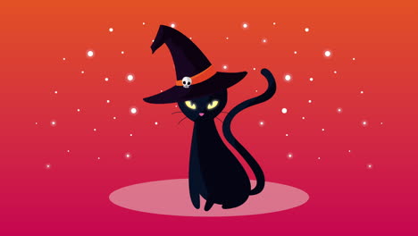 illustrazione del gatto stregone di halloween