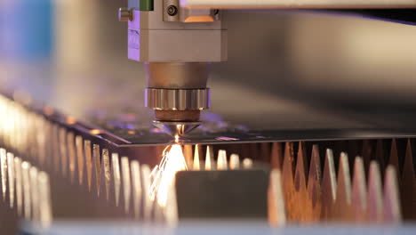 cnc laser cutting of metal, modern industrial technology.