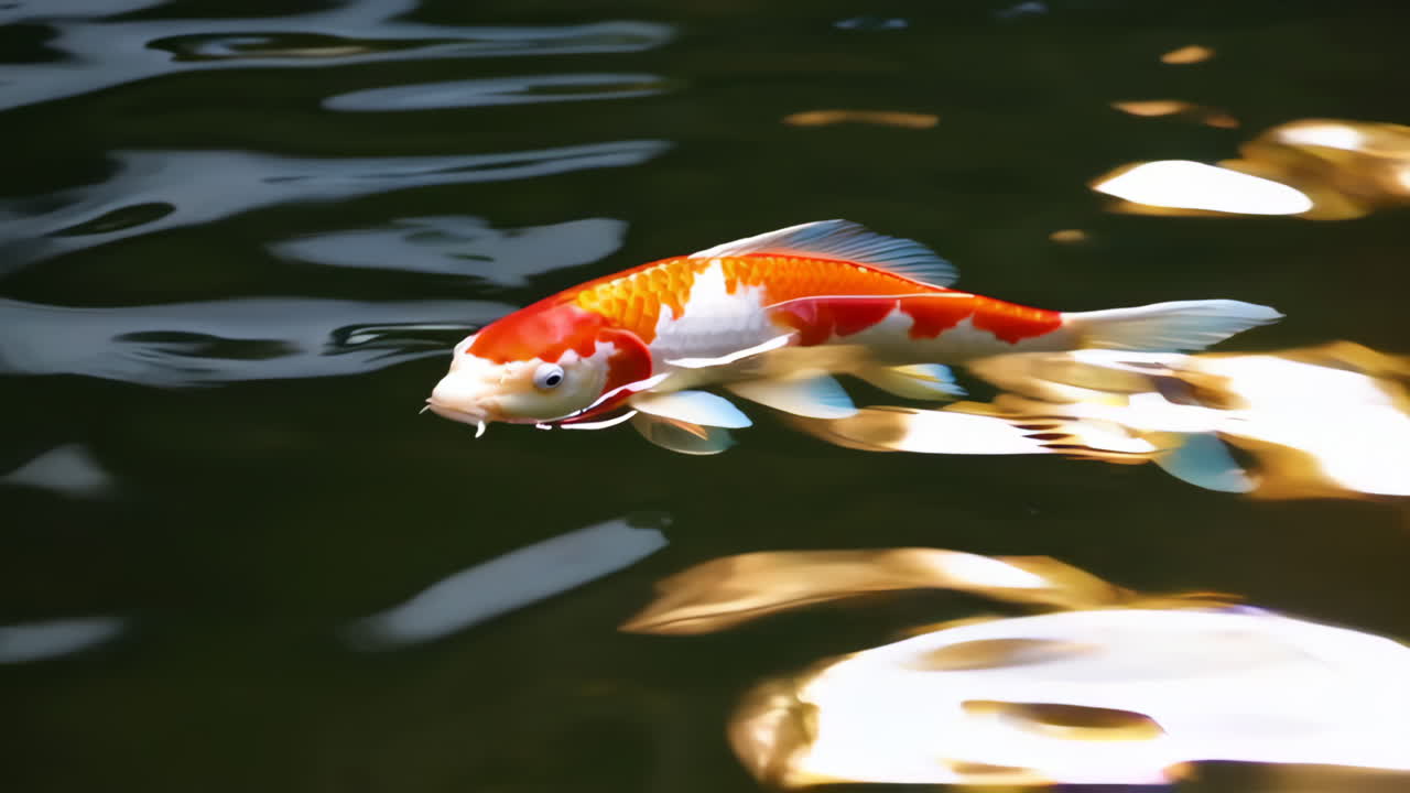 Colorful Koi Fish Swimming in Water