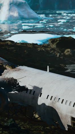viejo avión roto en la playa de islandia