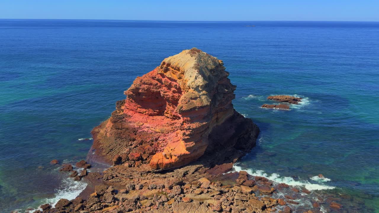 Algarve Coast Portugal walking trails sea stack and blue Atlantic Ocean Fishermans trail