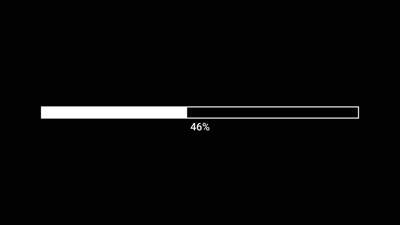 Digital Progress Bar Loading Animation on Black Background