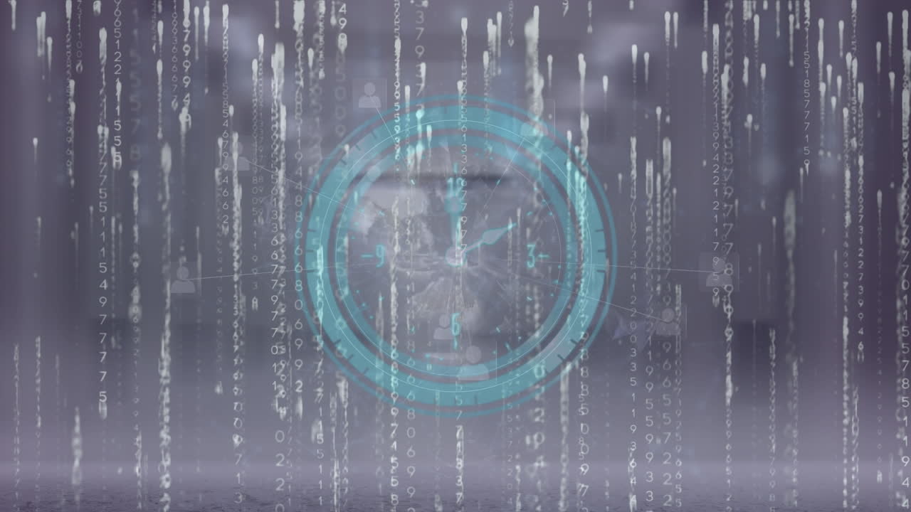 시계 상의 데이터 처리의 애니메이션