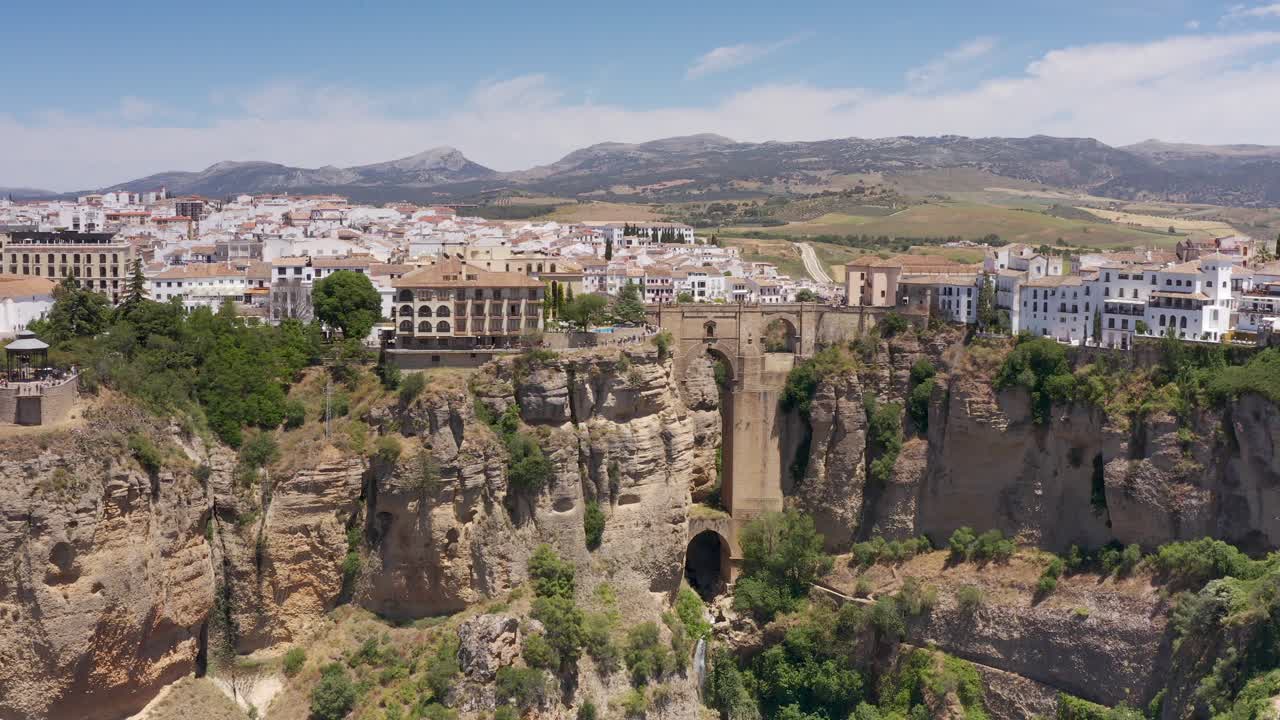 Aerial view of Ronda, Spain, with the Puente Nuevo bridge