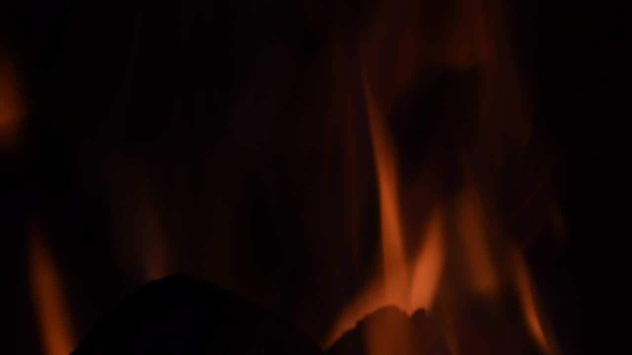 Close Up of Burning Embers and Flames