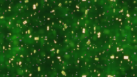 Weihnachtsgeschenke-Hintergrund-Grüne-Schleifenkachel