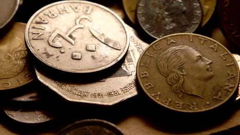 close up of very old coins