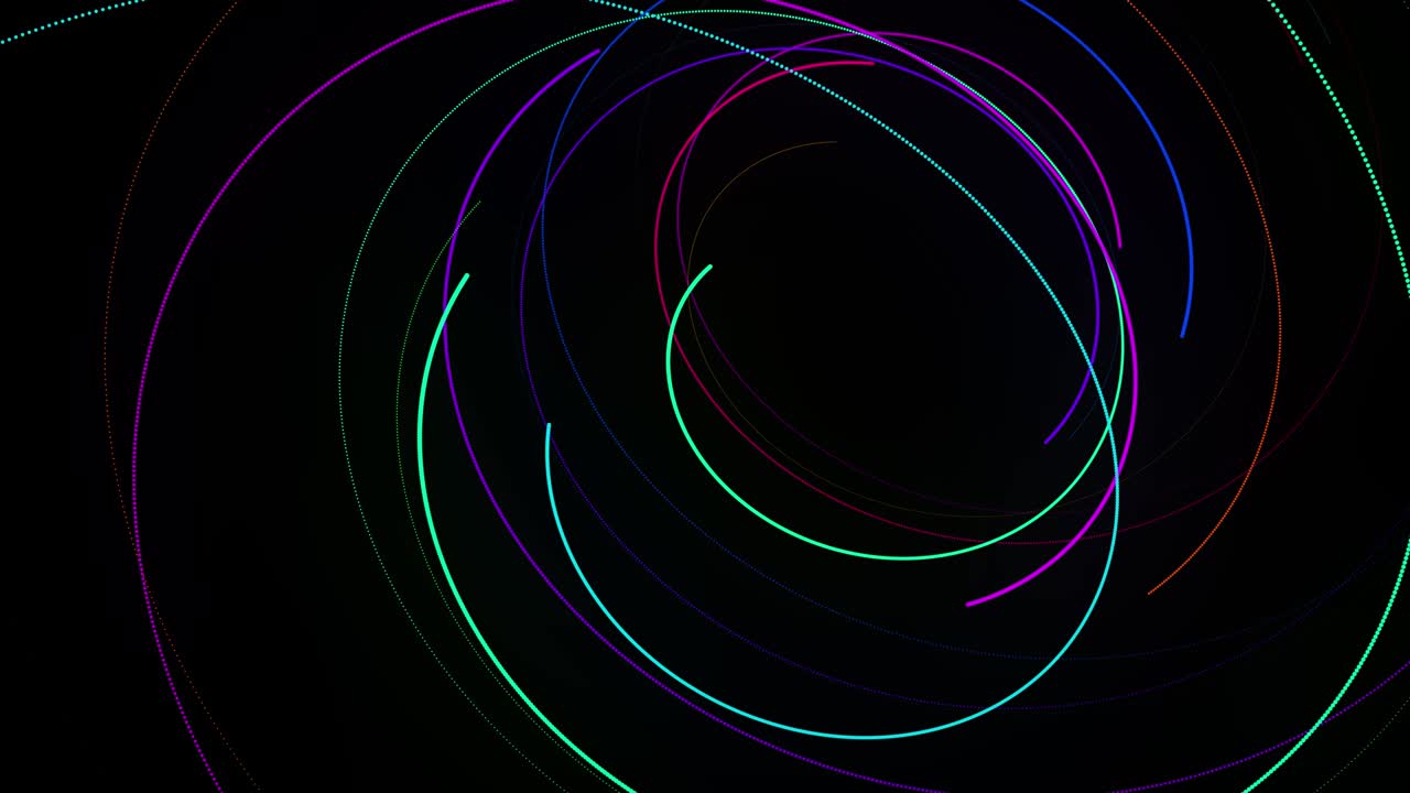 stylish creative abstract background in 4k. colored lines swirling in spiral fly along swirling path. Motion design bg of particles shaping lines, helix and abstract structures. 3d render