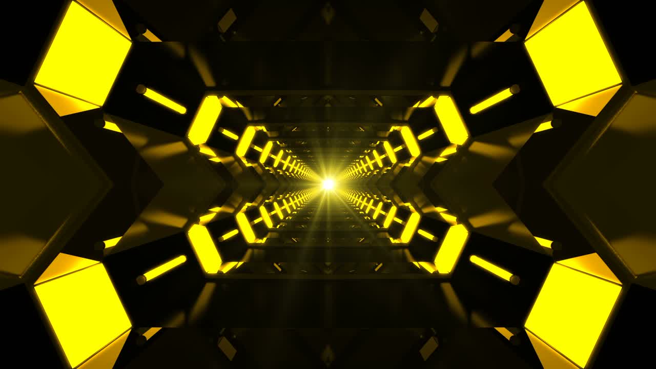 노란 루프 추상 배경 터널