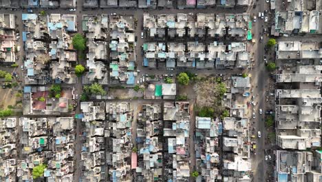 urban sprawl captured from above in jaipur, india.