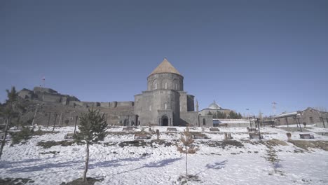 aerial view of kars cathedral in turkey