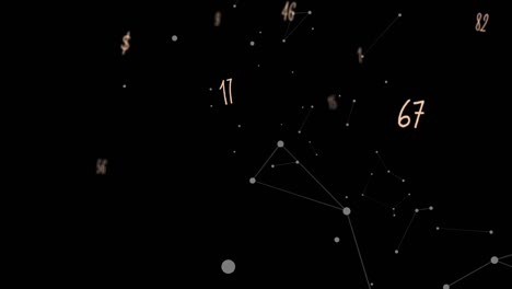 animación de números que cambian con la red de conexiones