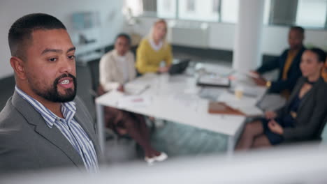 business meeting with diverse team in office
