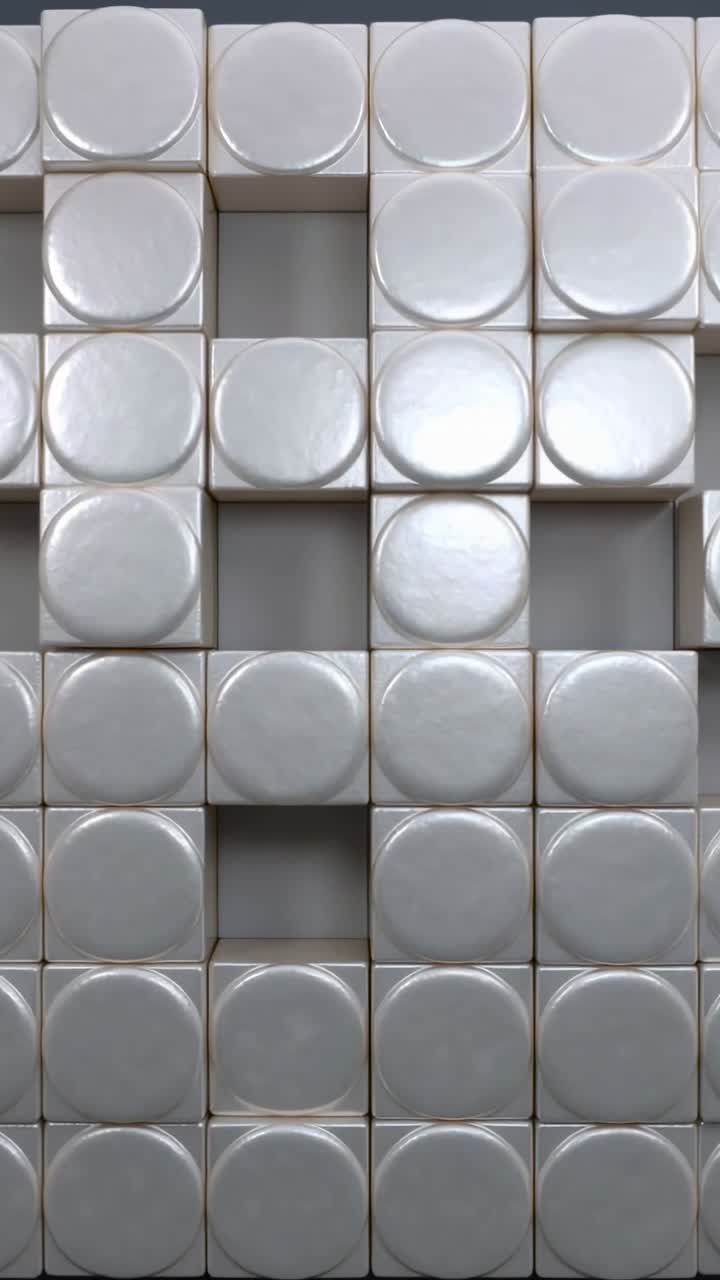 Abstrakte hvide geometriske blokke med cirkulært mønster