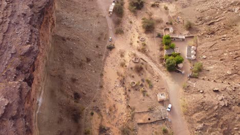 Ariel-view-of-a-town-in-an-Oasis-in-the-desert,-Mauritania