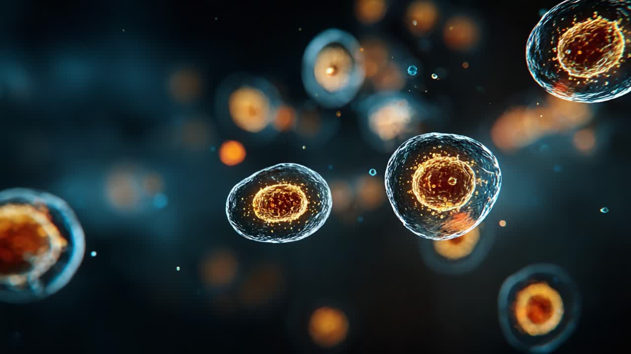 A Detailed Exploration of Microscopic Cells in Motion, Capturing the Intricate Structures and Vibrant Patterns of Life at a Cellular Level