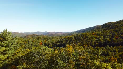antena sobre los bosques de los apalaches en las montañas blue ridge de virginia occidental