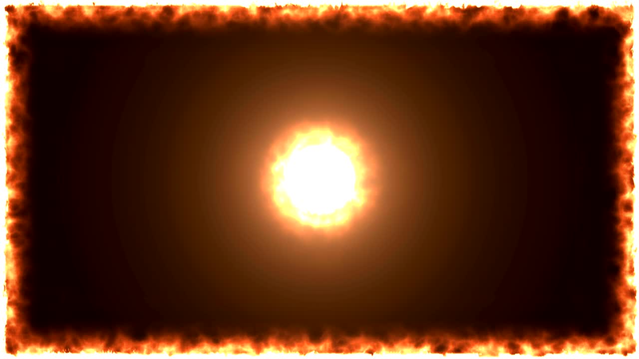 4k 추상적인 배경 태양 폭발과 불 프레임 검은 배경에 고립 된 모션 그래픽 및 애니메이션 배경.