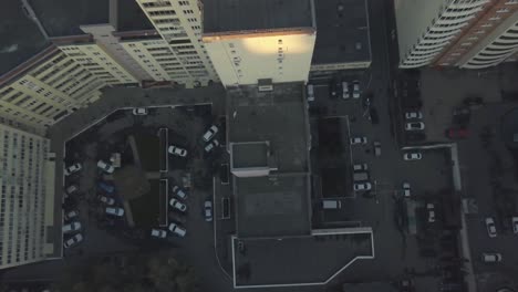 aerial view of residential complex with parking lots