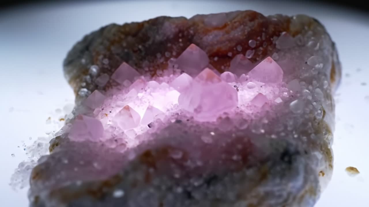 Exploring a Beautiful Crystal Formation Illuminated in Natural Light