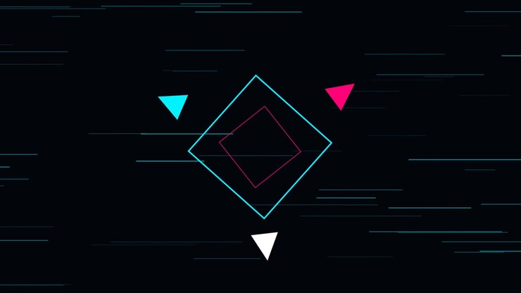 Abstract Motion Graphics with Rotating Squares and Triangles