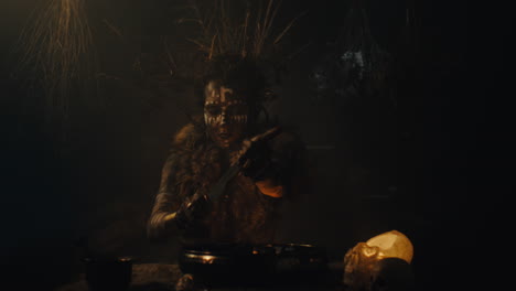 a witch in an old magical hut cast a curse