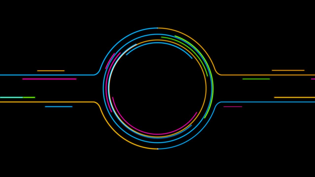 추상적인 기술 미래의 네온 레이저 모션 배경