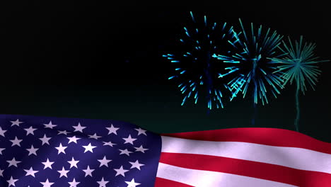 animación digital de fuegos artificiales en el horizonte por la noche 4k