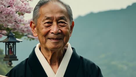 portrait of a smiling senior asian man