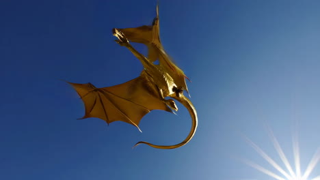 golden dragon soaring in the sky