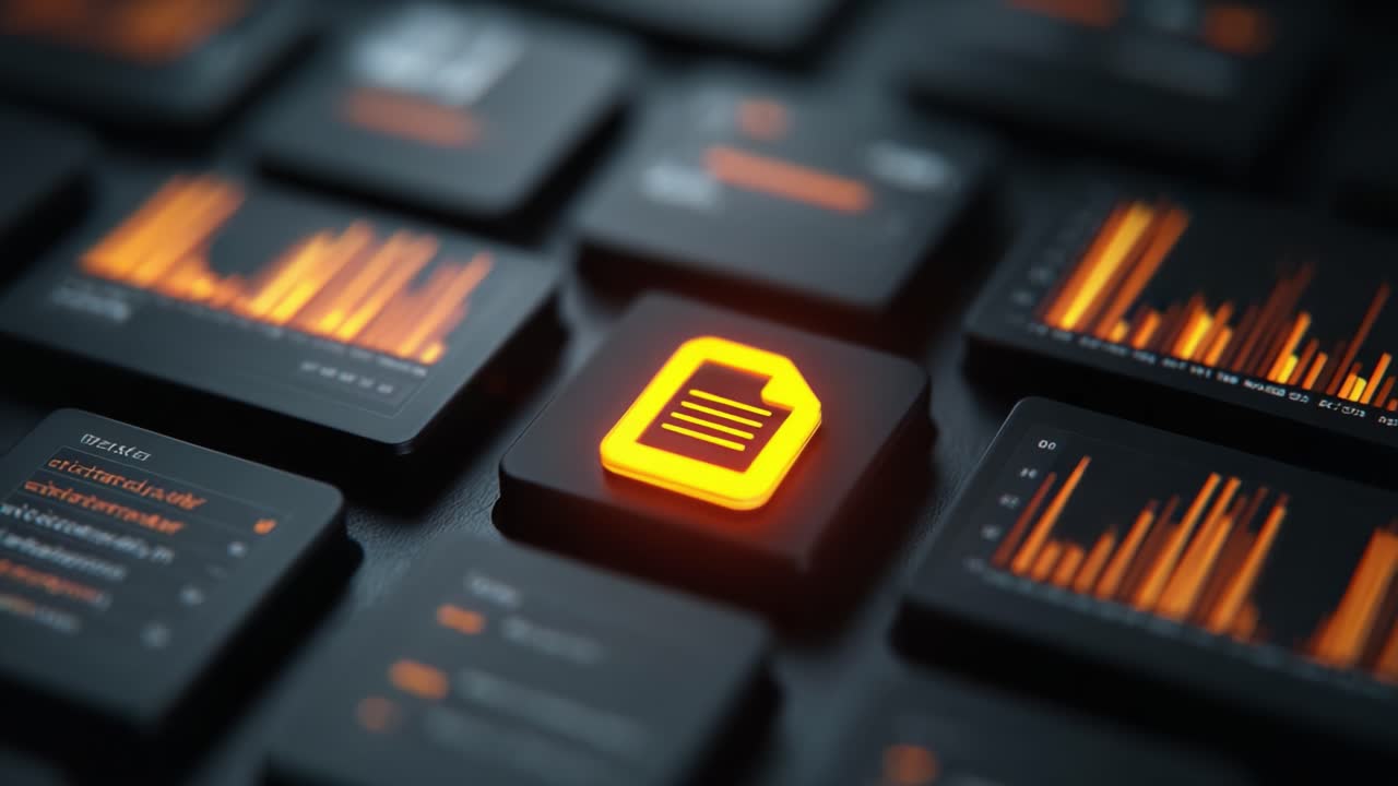 A Close-Up View of a Digital Keyboard with Illuminated Key Representing Data Management, Highlighting Graphs and Analytical Functions in a Modern Setting