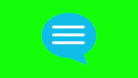 icono de diálogo o símbolo de blog en pantalla verde fondo clave de croma. estilo de diseño plano gráfico de movimiento.