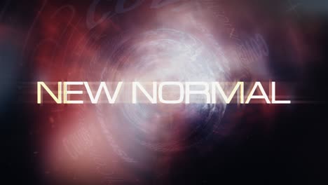 new normal creative design cinematic title trailer for new business normal background concept. 4k new normal seamless loop with world rotating and 3d text fx such as covid19, social distancing, etc.