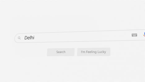 searching for delhi on internet browser
