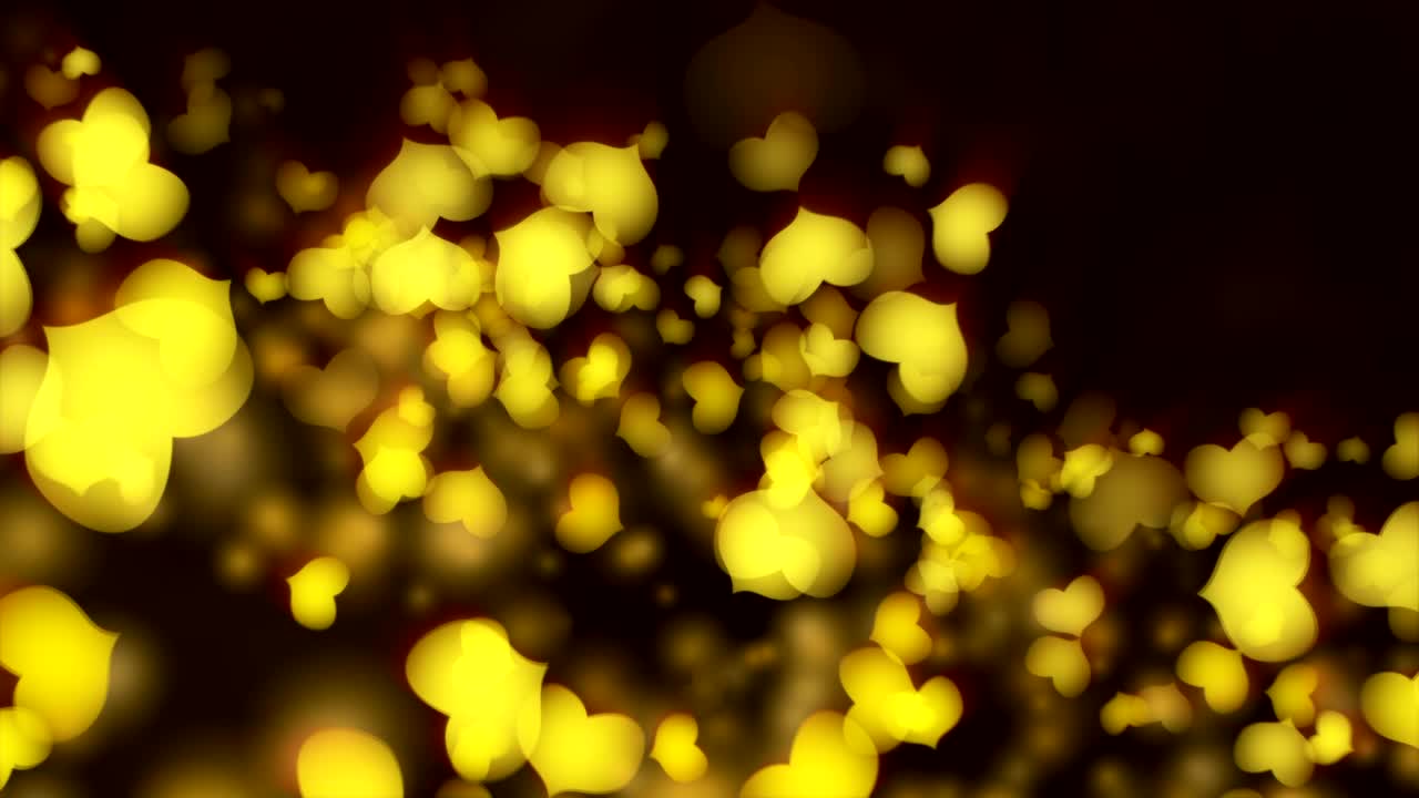 추상적인 로맨틱 하트 골드 애니메이션