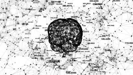 el cerebro humano en rotación. estructura del plexo evolucionando alrededor. bucle sin costuras